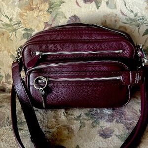 Acne Maroon Leather Crossbody Bag